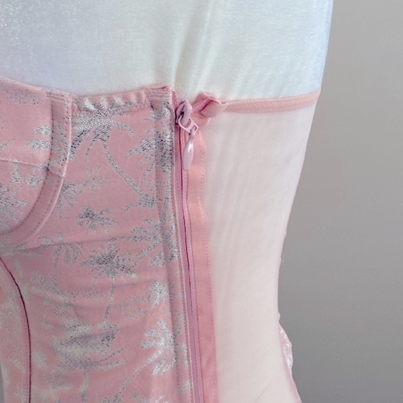 Victoria’s Secret designer collection pink silver palm trees corset top - Picture 4 of 8